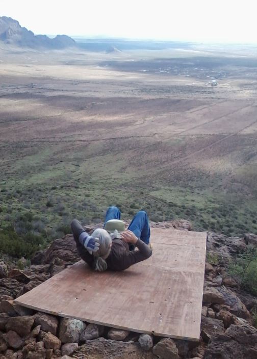 Bill testing out the new ramp..JPG