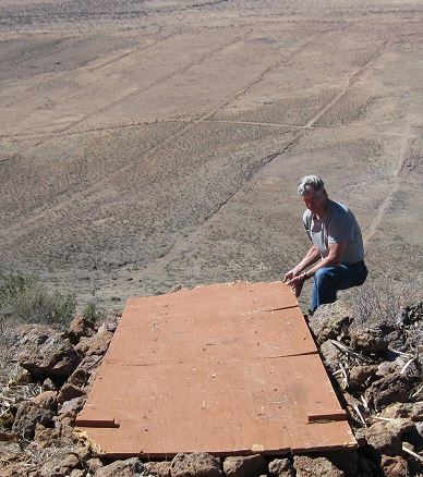 Robin lowering the portable ramp into place..JPG